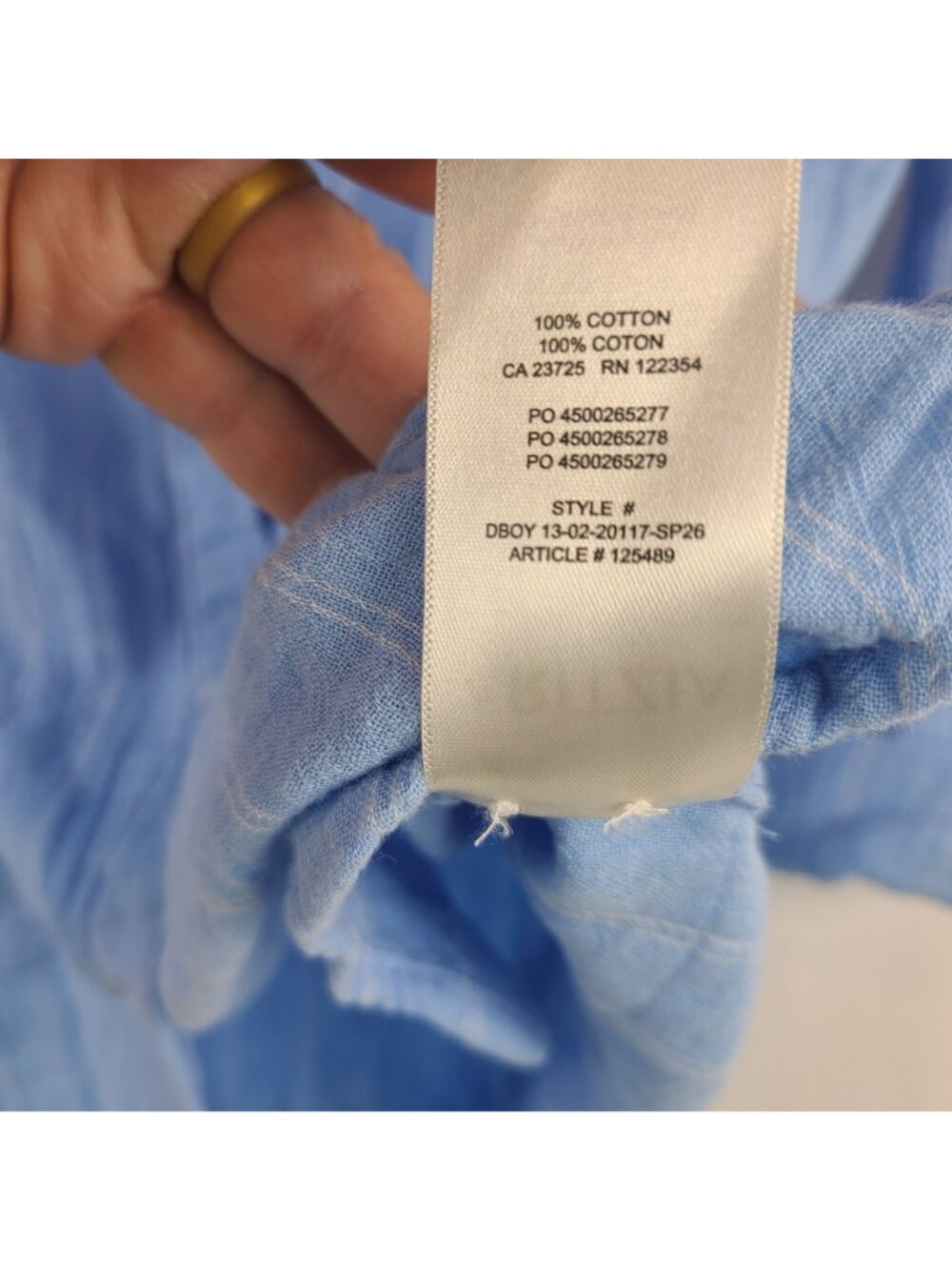 Little Moon - Aritzia Blue Long Sleeve Button Up - Picture 4 of 10